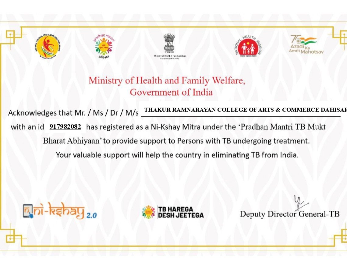 Proud Recognition as Ni-Kshay Mitra under TB Mukt Bharat Abhiyan