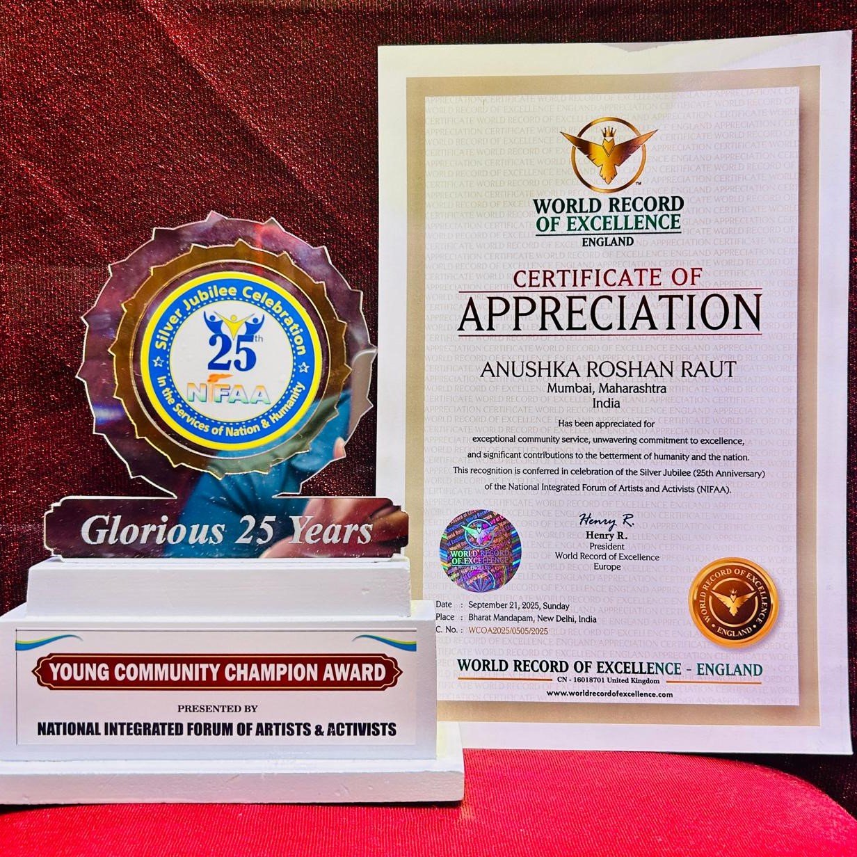 Young Community Champion Award by NIFAA